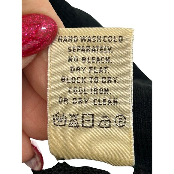 Pronto Uomo Men’s Vtg Black Sweater M Italy Collared 2- Button Geometric Solid - Picture 14 of 14